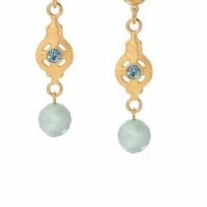 NEW FRENCH KANDE mini dunkerque earring in gold/aquamarine